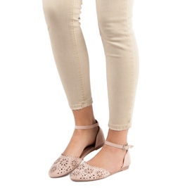 Laura Mode Openwork Ballerinas Med Kristaller rosa 2