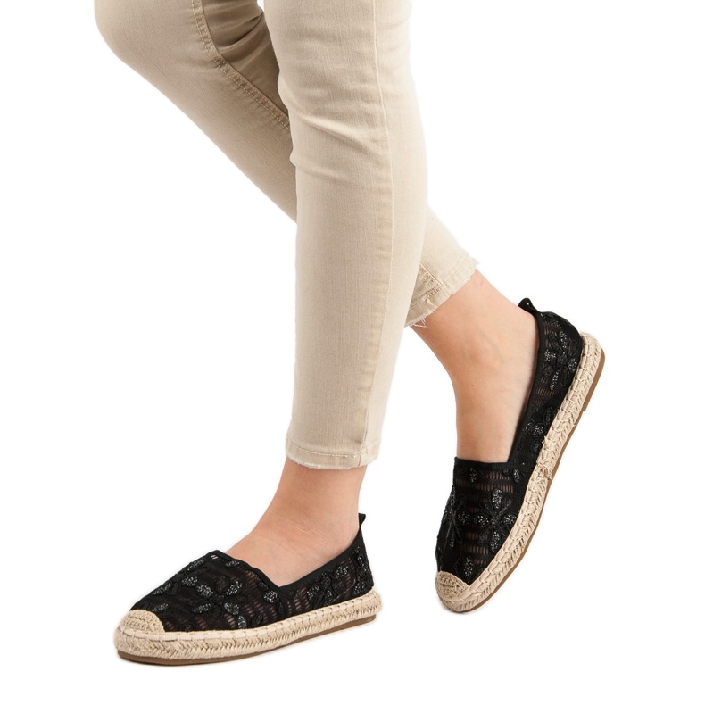 Sweet Shoes Spets Espadrilles svart 2