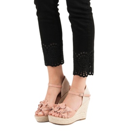 Top Shoes Pulver sandaler med blommor rosa 1