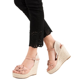 Top Shoes Pulver sandaler med blommor rosa 2