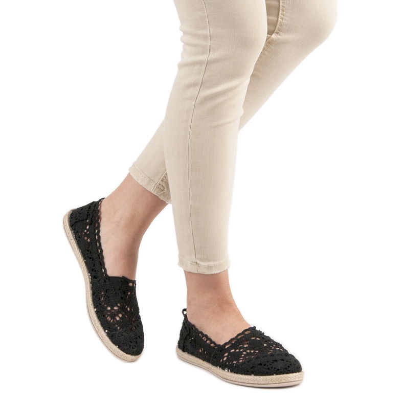 Sweet Shoes Lacy Black Espadrilles svart 1
