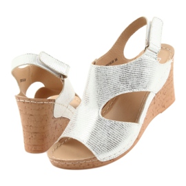 Filippo Silver 785 sandaler med kil vit grå 4