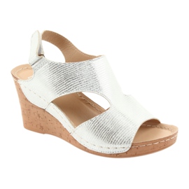 Filippo Silver 785 sandaler med kil vit grå 1