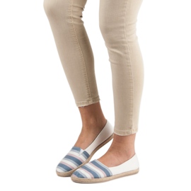 Sweet Shoes Randiga slipons vit blå mångfärgad 2