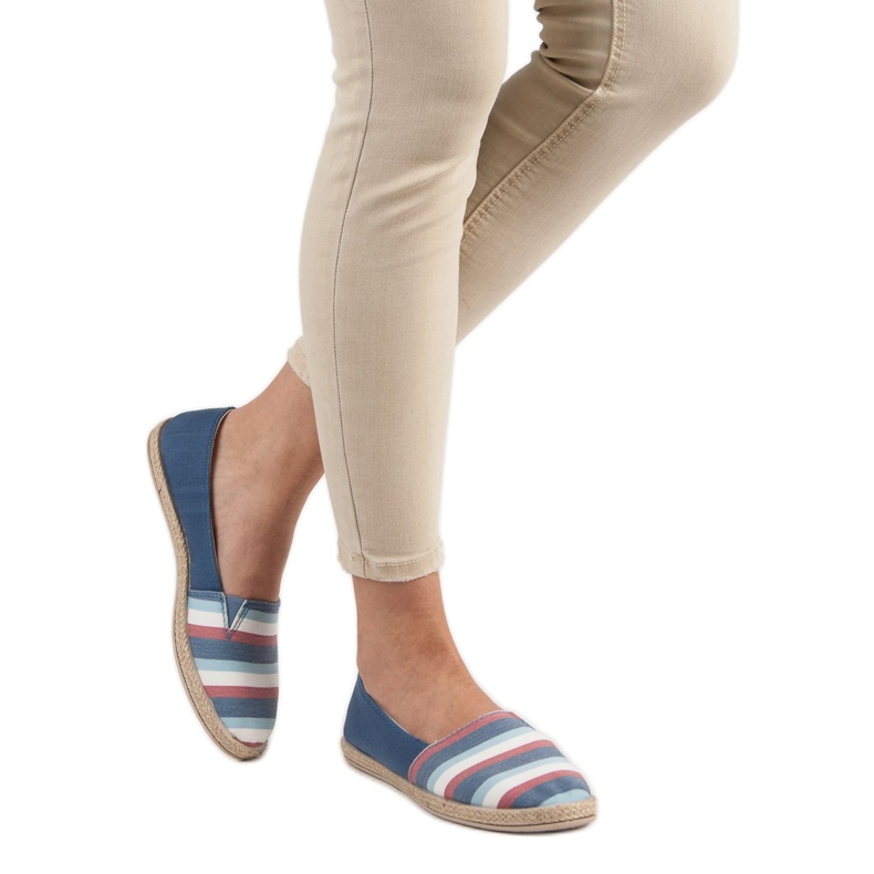 Sweet Shoes Randiga slipons blå 2