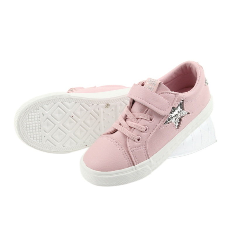 Big Star kardborreband sneakers star 374104 rosa grå 5