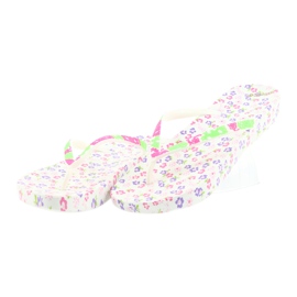 Atletico Dam flip-flops med blommor vit violett grön rosa 3