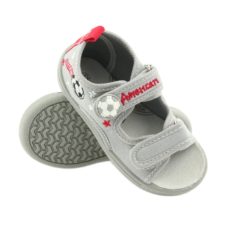 American Club Barnskor tofflor pojkesandaler Amerikansk 35/19 boll svart röd grå 3