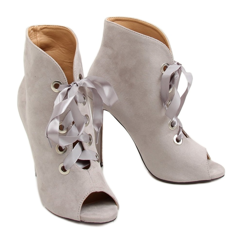 Grå stövlar med öppna fingrar 680-32 Grå 1