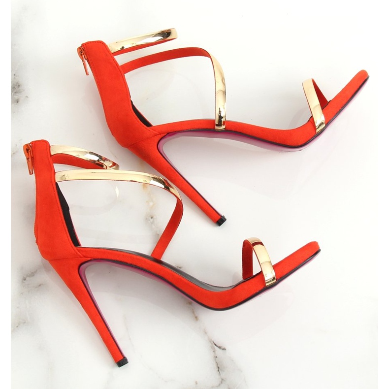 Orange sandaler på hög klack 988-58 Orange 1