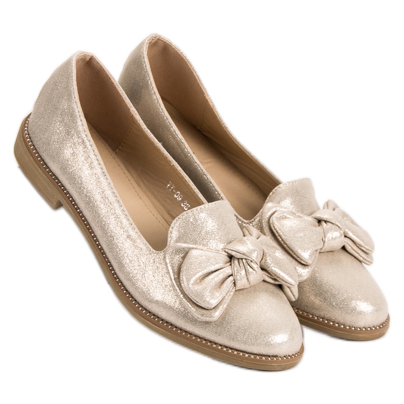 Forever Folie Gyllene Ballerina Med En Rosett 1
