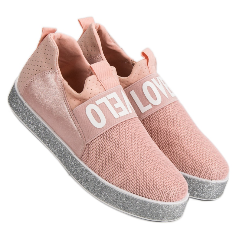 Bestelle Slip-on sneakers med glitter rosa 2