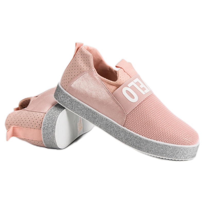 Bestelle Slip-on sneakers med glitter rosa 1