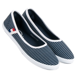 McKey Textil Ballerina med ränder vit blå 2