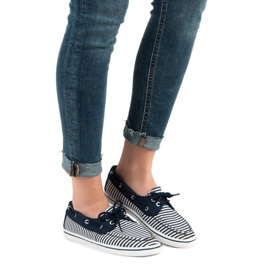 McKey Trendiga marinblå loafers vit 2