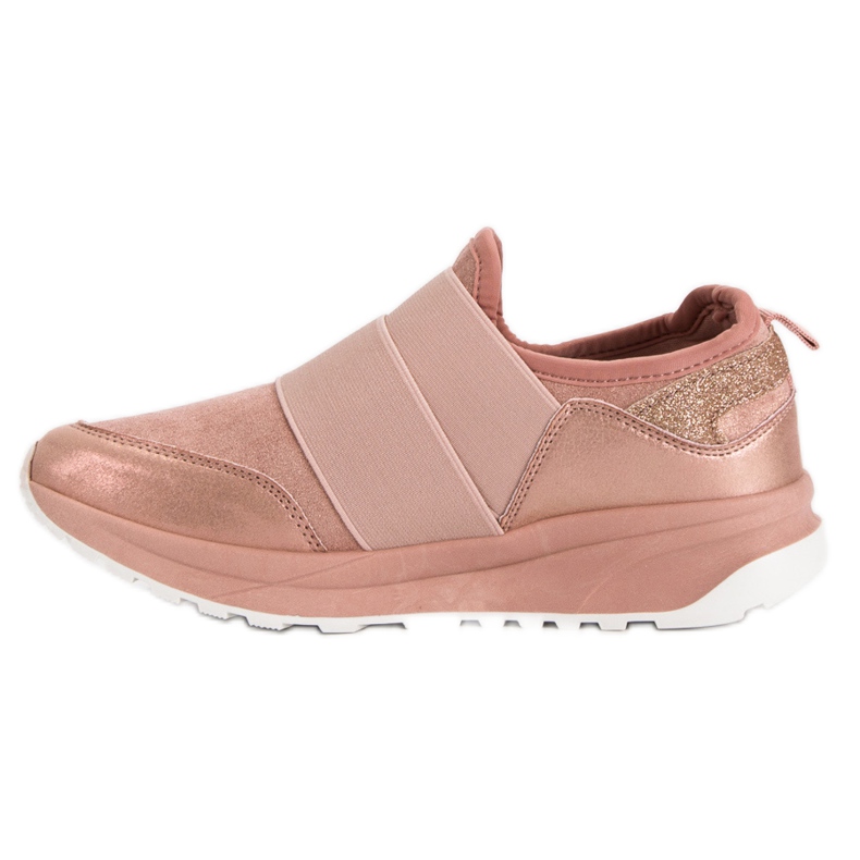 Ideal Shoes Bekväma slip-on sneakers rosa 1