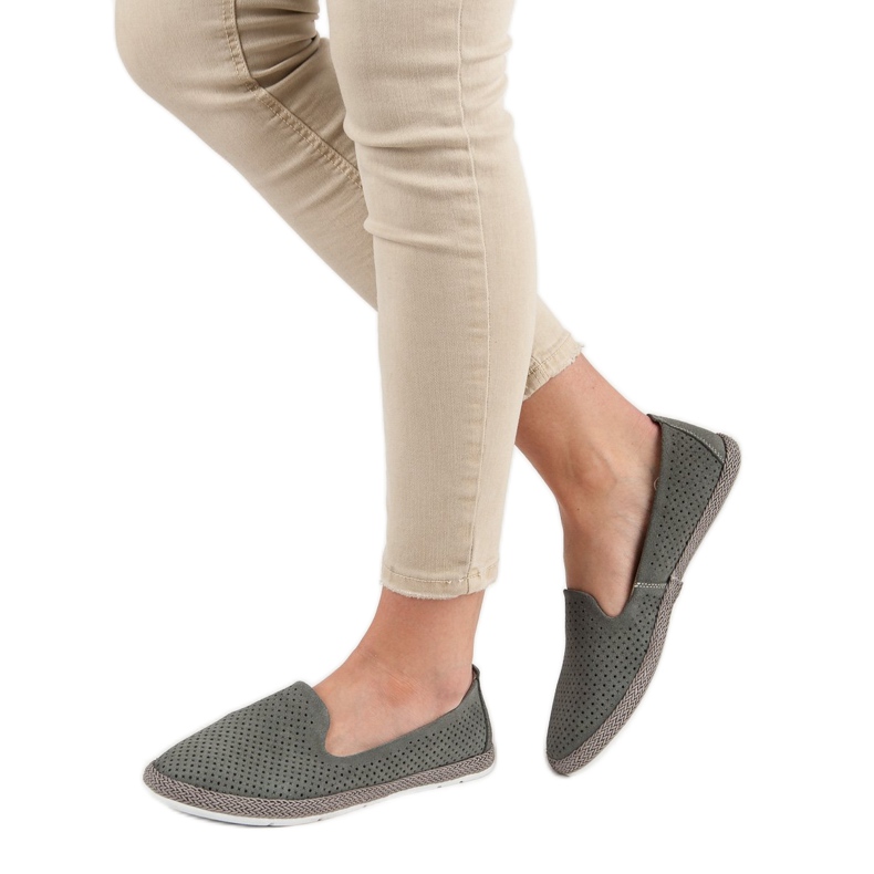 Filippo Läder Openwork Lords grå 2