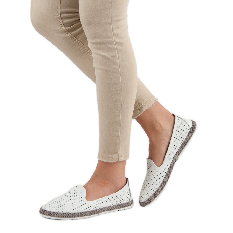 Filippo Läder Openwork Lords vit 2