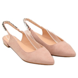 Ballerinor med öppen häl rosa LS5028 Beige 1