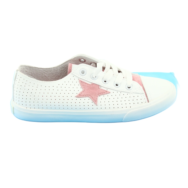Big Star Kvinnors sneakers dekorerade med en stjärna 274691 vit 3