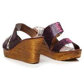 Sergio Todzi Sandaler med kil svart rosa 1