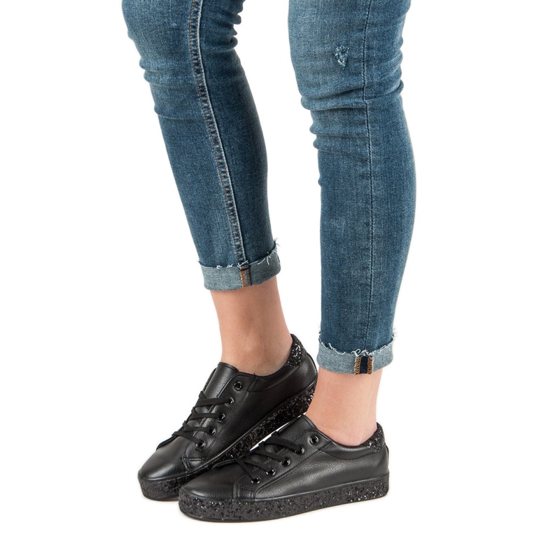 Sneakers Med Glitter Sula svart 2