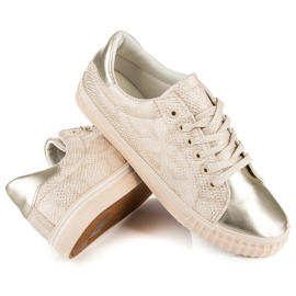 Sneakers med glänsande tå brun 1