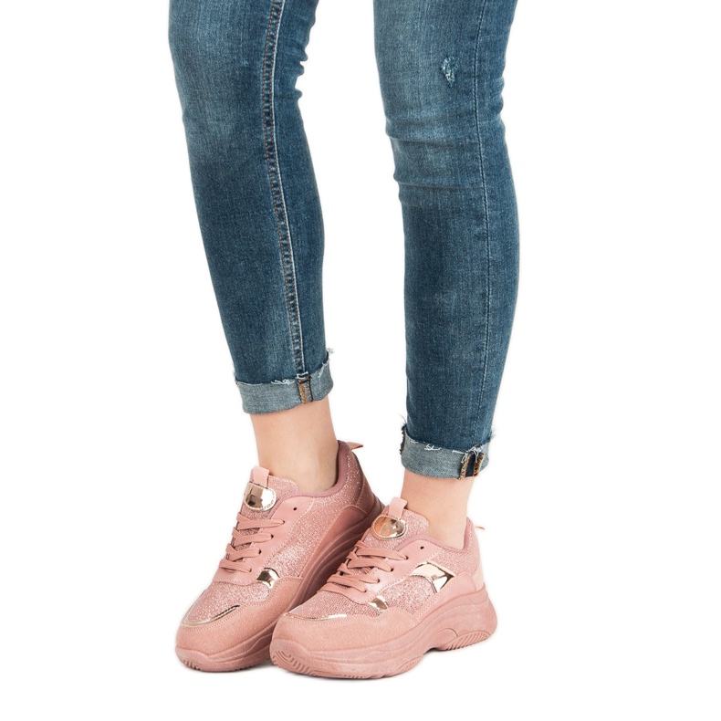 Rosa sneakers på plattformen 1
