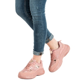 Rosa sneakers på plattformen 2