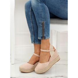 Espadriller på kilar beige och rosa T331P Beige 1