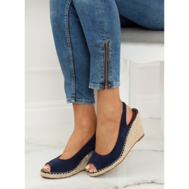YY29P Blue Espadrilles på kilar marinblå 1