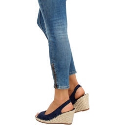 YY29P Blue Espadrilles på kilar marinblå 2