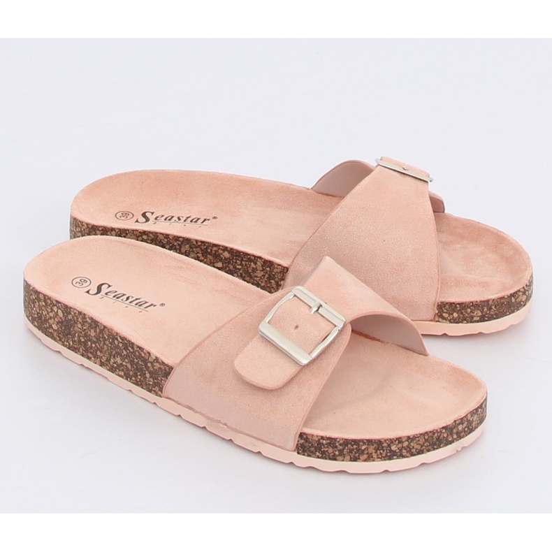 Rosa CK61P tofflor i rosa mocka 1