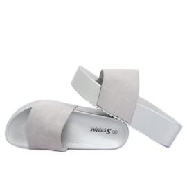 Grå CK76P grå tofflor med hög sula 1