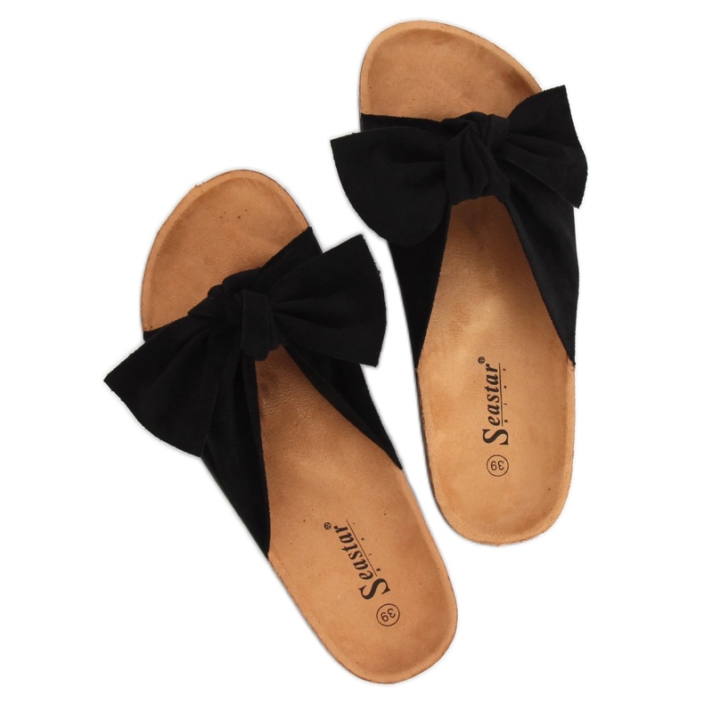 Svart mocka svart CK02P Svarta tofflor 1