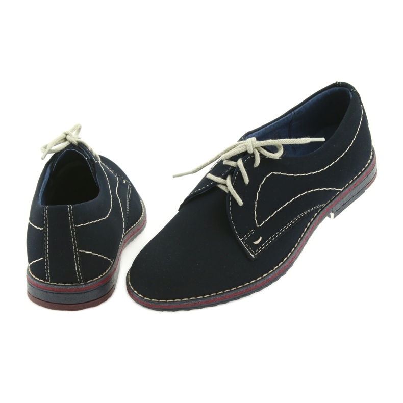 Gregors Pojkar skor 141 läder marinblå insats 4