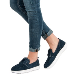 Filippo Snörskor i läder blå marinblå 1