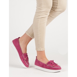 Filippo Trendiga läderloafers rosa 1