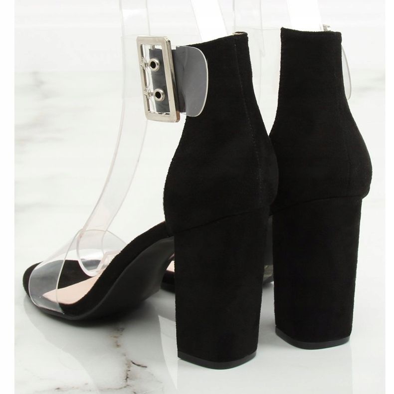 Sandaler med genomskinliga ränder svart B4-0218H Svart 1