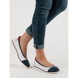 Filippo Bekväma läderballerinor vit 2