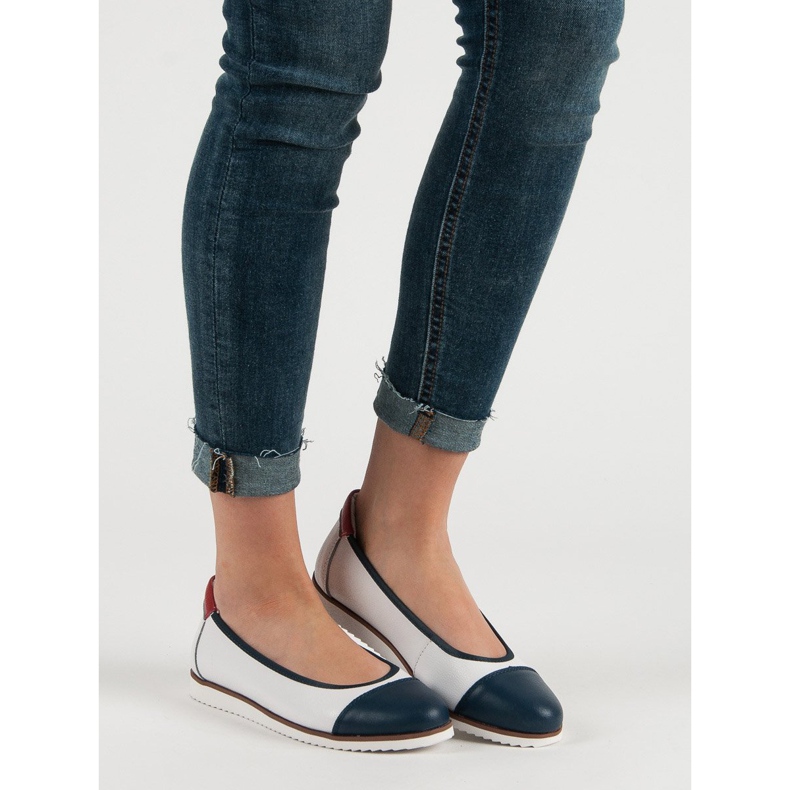 Filippo Bekväma läderballerinor vit 1