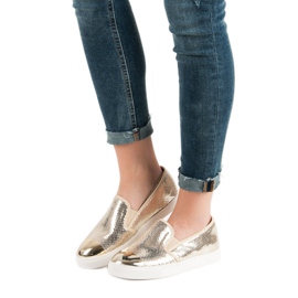Queen Bee Golden Slip On Sneakers gyllene 1