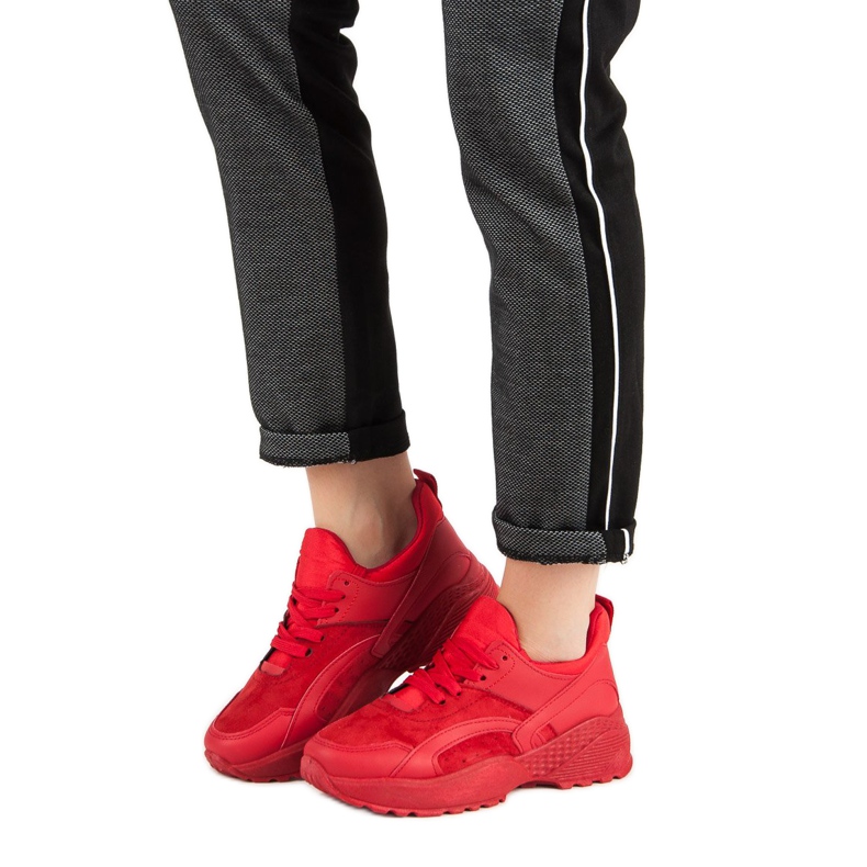 Small Swan Röda sneakers på plattformen 1