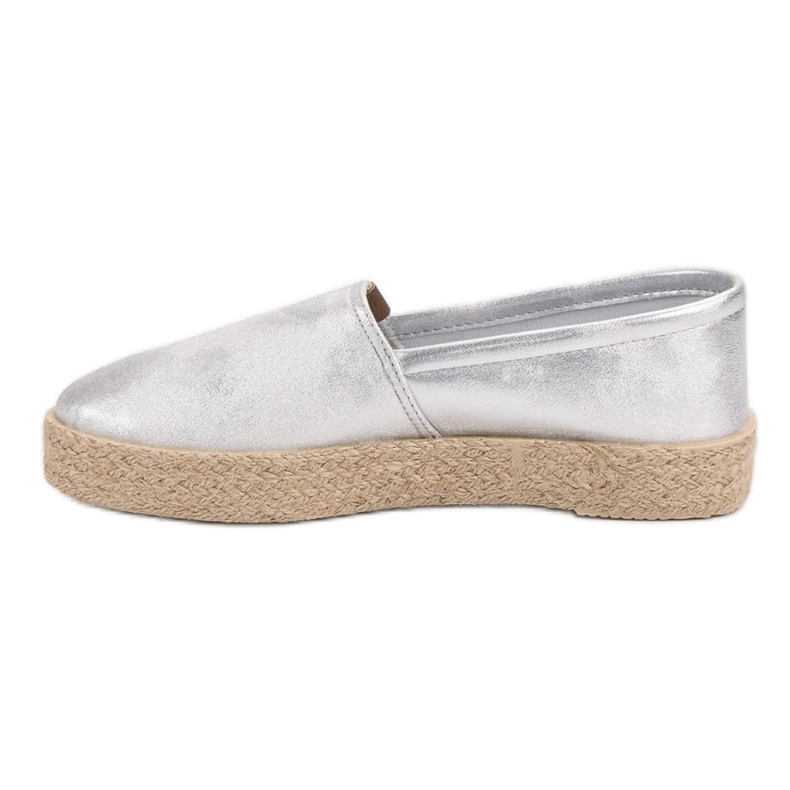 Trendiga silver Espadriller grå 2