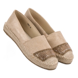 Small Swan Mocka Espadrilles Med Kristaller brun 2