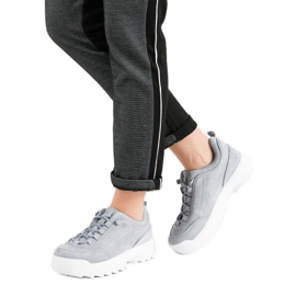 Sneakers på plattformen grå 1