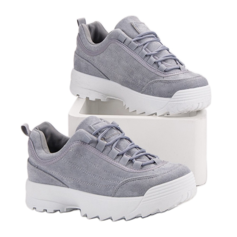 Sneakers på plattformen grå 2