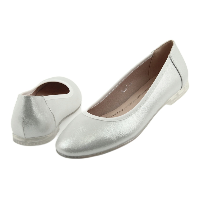 Sergio Leone Silver kvinnors ballerinas bl607 silver- 4