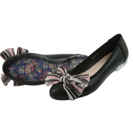 Ballerinas damskor med rosett Sergio Leone BL605 svart 5