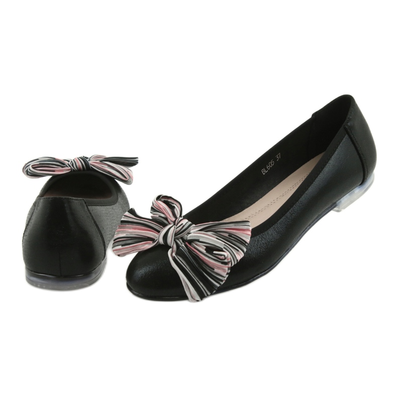 Ballerinas damskor med rosett Sergio Leone BL605 svart 4